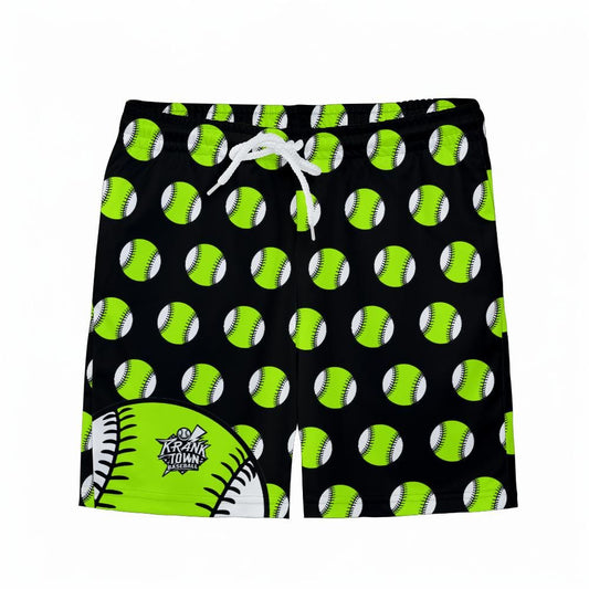 Fastball - Neon - Youth Athletic Shorts - Green
